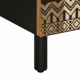 Berkfield Home Beautiful Bathroom Cabinet 38x33.5x160 cm Solid Wood Mango in Black - thumbnail 9