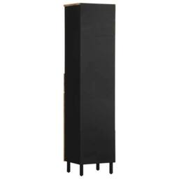 Berkfield Home Beautiful Bathroom Cabinet 38x33.5x160 cm Solid Wood Mango in Black - thumbnail 5