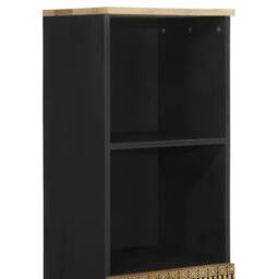 Berkfield Home Beautiful Bathroom Cabinet 38x33.5x160 cm Solid Wood Mango in Black - thumbnail 7