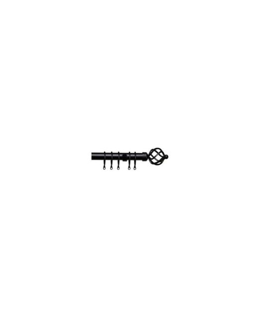 New Edge Blinds 25-28mm Cage End Metal Curtain Pole Set - Black - Size: 170 cm - 300 cm - image 1
