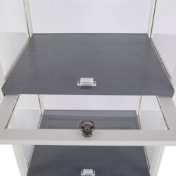 KORVIXA 3-Tier Bamboo Display Case Storage Cabinet in White - Size: 0.6m2 - thumbnail 3