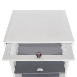 KORVIXA 3-Tier Bamboo Display Case Storage Cabinet in White - Size: 0.6m2 - thumbnail 4
