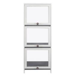 KORVIXA 3-Tier Bamboo Display Case Storage Cabinet in White - Size: 0.6m2