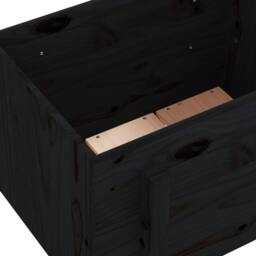 Berkfield Home Beautiful Garden Planter Black 62x50x57 cm Solid Wood Pine - Size: 62 x 50 x 57 cm - thumbnail 7