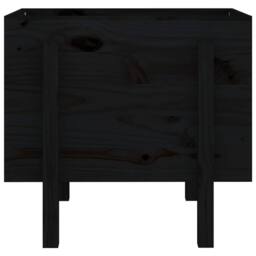 Berkfield Home Beautiful Garden Planter Black 62x50x57 cm Solid Wood Pine - Size: 62 x 50 x 57 cm - thumbnail 4