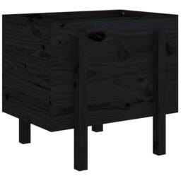 Berkfield Home Beautiful Garden Planter Black 62x50x57 cm Solid Wood Pine - Size: 62 x 50 x 57 cm - thumbnail 3