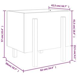 Berkfield Home Beautiful Garden Planter Black 62x50x57 cm Solid Wood Pine - Size: 62 x 50 x 57 cm - thumbnail 9