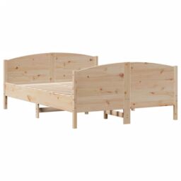 Berkfield Home Bed Frame without Mattress 140x190 cm Solid Wood Pine in Brown - thumbnail 5