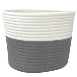 Berkfield Home Storage Baskets 2 pcs Grey & White √ò24x18 cm Cotton - Size: 24x18 cm - thumbnail 5