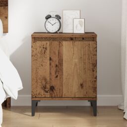Berkfield Home Old Wood Nightstand Old wood Solid wood, metal 40 x 30 x 50 cm in Brown - thumbnail 4