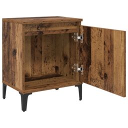 Berkfield Home Old Wood Nightstand Old wood Solid wood, metal 40 x 30 x 50 cm in Brown - thumbnail 5
