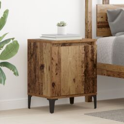 Berkfield Home Old Wood Nightstand Old wood Solid wood, metal 40 x 30 x 50 cm in Brown - thumbnail 1