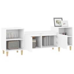 Berkfield Home TV Cabinet White 160x35x55 cm Engineered Wood - Size: 160 x 35 x 55 cm - thumbnail 5