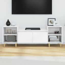 Berkfield Home TV Cabinet White 160x35x55 cm Engineered Wood - Size: 160 x 35 x 55 cm - thumbnail 3