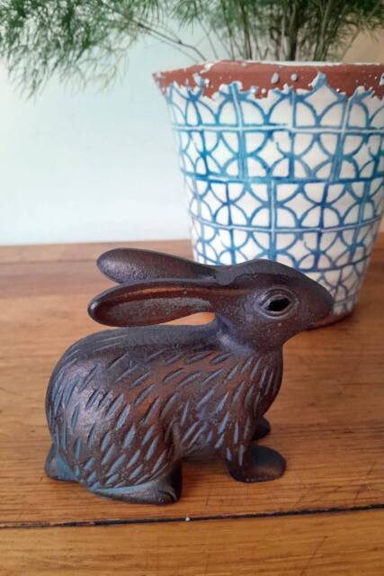 Inspirational Gifting Baby Rabbit Sculpture Ornament in Bronze effect Aluminium - image 1