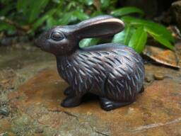 Inspirational Gifting Baby Rabbit Sculpture Ornament in Bronze effect Aluminium - thumbnail 2
