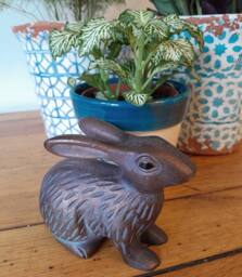 Inspirational Gifting Baby Rabbit Sculpture Ornament in Bronze effect Aluminium - thumbnail 4