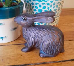 Inspirational Gifting Baby Rabbit Sculpture Ornament in Bronze effect Aluminium - thumbnail 5