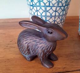 Inspirational Gifting Baby Rabbit Sculpture Ornament in Bronze effect Aluminium - thumbnail 3