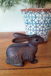 Inspirational Gifting Baby Rabbit Sculpture Ornament in Bronze effect Aluminium - thumbnail 1