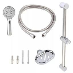 Nordara Shower Riser Rail Kit Adjustable Slider Soap Dish Holder Set in Silver - thumbnail 3