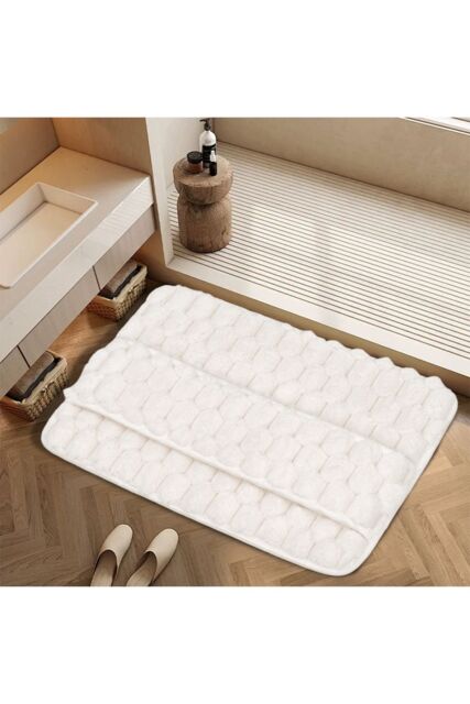 Living and Home Soft Non-Slip Polyester Bath Mat in Beige - Size: 50 x 80 cm - image 1
