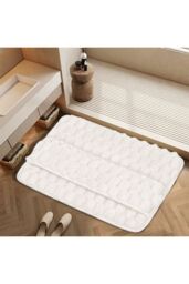 Living and Home Soft Non-Slip Polyester Bath Mat in Beige - Size: 50 x 80 cm - thumbnail 1