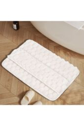 Living and Home Soft Non-Slip Polyester Bath Mat in Beige - Size: 50 x 80 cm - thumbnail 2