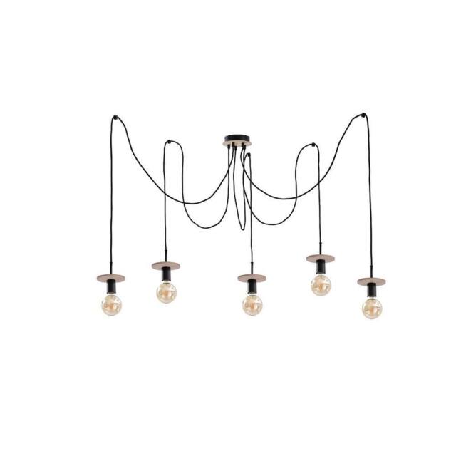 Netlighting Saturn Cluster Pendant Ceiling Light Natural Black 5x E27