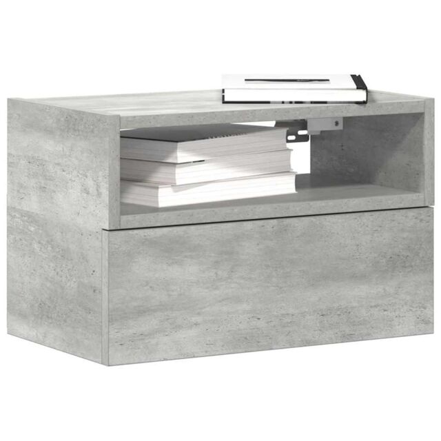 Berkfield Home Wall-mounted Bedside Cabinets 2 pcs Concrete Grey 45x26x28.5 cm - image 1