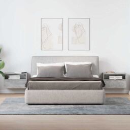 Berkfield Home Wall-mounted Bedside Cabinets 2 pcs Concrete Grey 45x26x28.5 cm - thumbnail 3
