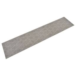 Berkfield Home Kitchen Rug Washable Rhombus 60x300 cm Velvet in Grey - thumbnail 2