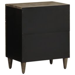 Berkfield Home Bedside Cabinet Light Grey 50x33x60 cm Solid Wood Mango - Size: 50 x 33 x 60 cm - thumbnail 5