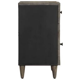Berkfield Home Bedside Cabinet Light Grey 50x33x60 cm Solid Wood Mango - Size: 50 x 33 x 60 cm - thumbnail 4
