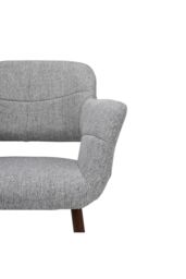 Living and Home 2Pcs Grey Linen Dining Chair with Metal Legs - thumbnail 9