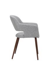 Living and Home 2Pcs Grey Linen Dining Chair with Metal Legs - thumbnail 6