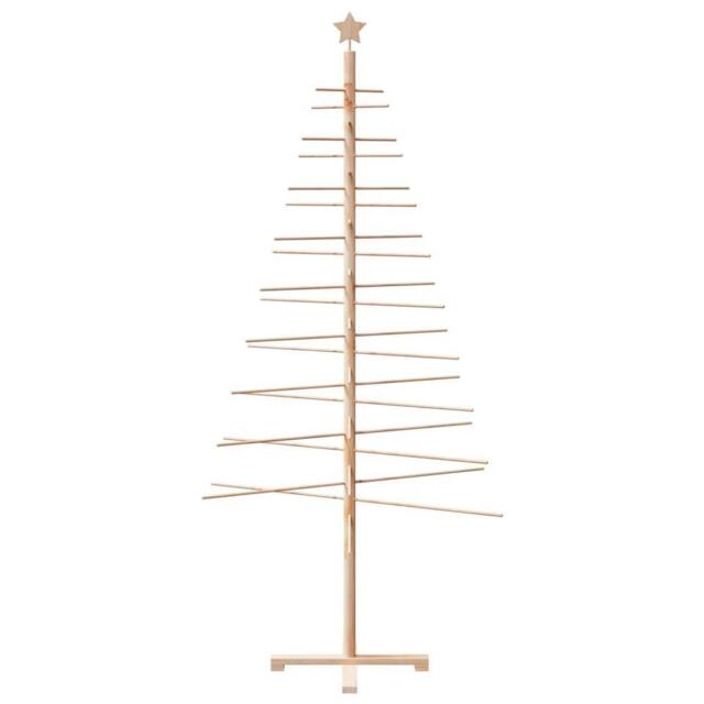 Berkfield Home Beautiful Wooden Christmas Tree for Decoration 210 cm Solid Wood Pine in Brown - image 1