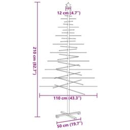 Berkfield Home Beautiful Wooden Christmas Tree for Decoration 210 cm Solid Wood Pine in Brown - thumbnail 8