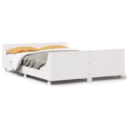 Berkfield Home Modern Bed Frame Frame White 120x190 cm Small Double Solid Wood Pine - thumbnail 3