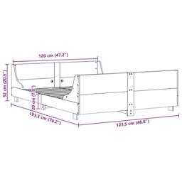 Berkfield Home Modern Bed Frame Frame White 120x190 cm Small Double Solid Wood Pine - thumbnail 9