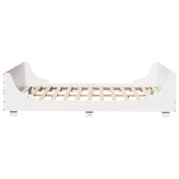 Berkfield Home Modern Bed Frame Frame White 120x190 cm Small Double Solid Wood Pine - thumbnail 5