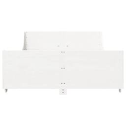 Berkfield Home Modern Bed Frame Frame White 120x190 cm Small Double Solid Wood Pine - thumbnail 4