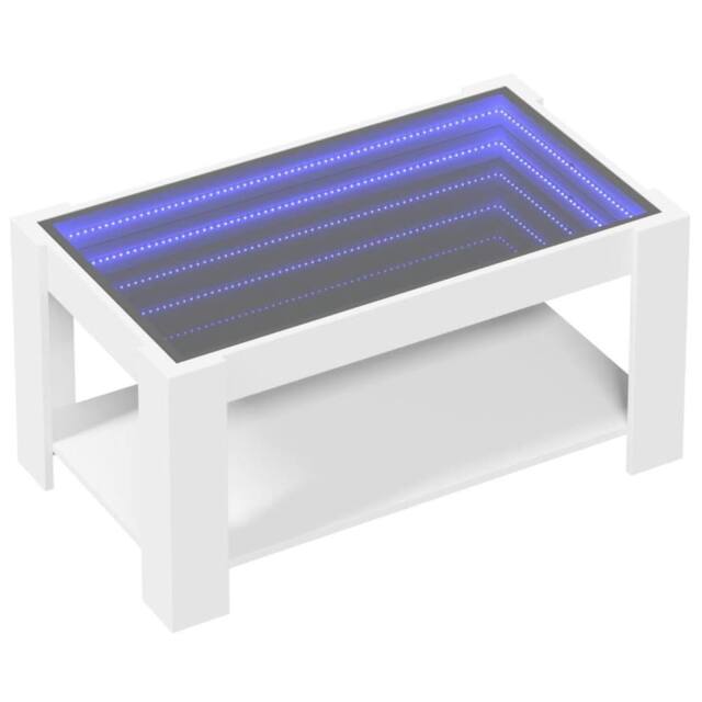 Berkfield Home Decorative Coffee Table with LED White 93x53x45 cm Engineered Wood - Size: 93 x 53 x 45 cm - image 1