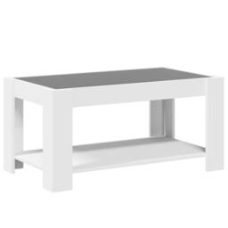 Berkfield Home Decorative Coffee Table with LED White 93x53x45 cm Engineered Wood - Size: 93 x 53 x 45 cm - thumbnail 8