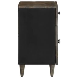Berkfield Home Bedside Cabinet Light Grey 50x33x60 cm Solid Wood Mango - Size: 50 x 33 x 60 cm - thumbnail 4