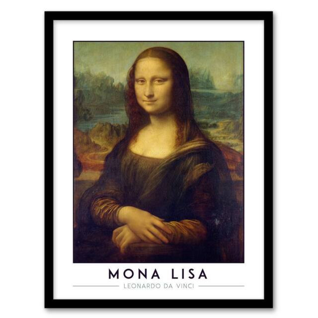 Artery8 Leonardo Da Vinci Mona Lisa La Gioconda Portrait Framed Wall Art Print in Brown - Size: A4 - image 1