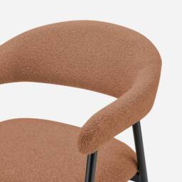 FurnitureboxUK 2x Delos Pale Terracotta Orange Fabric Dining Chairs - thumbnail 8