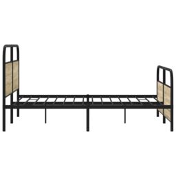 Berkfield Home Metal Bed Frame without Mattress Sonoma Oak 160x200 cm in Brown - thumbnail 5