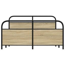 Berkfield Home Metal Bed Frame without Mattress Sonoma Oak 160x200 cm in Brown - thumbnail 4
