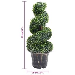 Berkfield Home Lush Artificial Boxwood Spiral Plant with Pot Green 89 cm - thumbnail 5